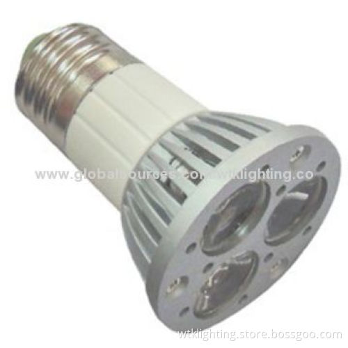 3W LED Spotlight, GU10, E27, MR16, CE and RoHS Certified, Die-cast